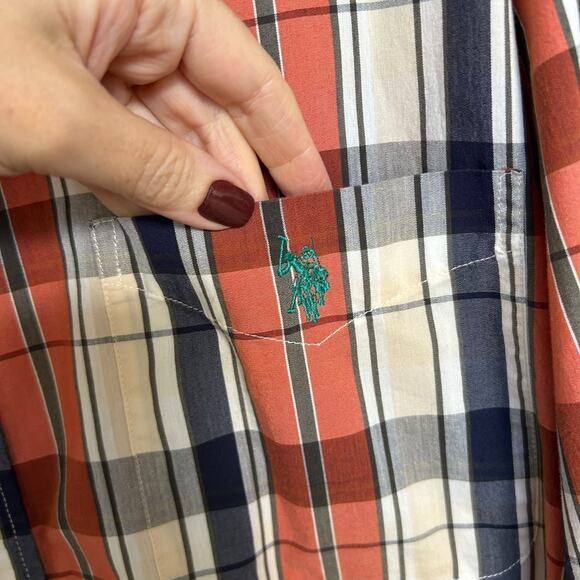US Polo Assn Men's Plaid Long Sleeve Button Down Size 4XLT - Picture 4 of 5